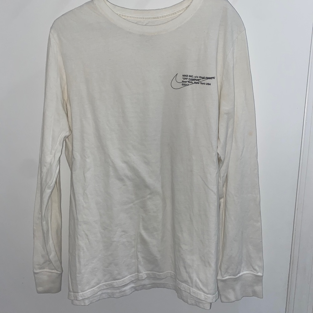 Nike x Off White Campus Long Sleeve T Shirt White Size Small Virgil Abloh